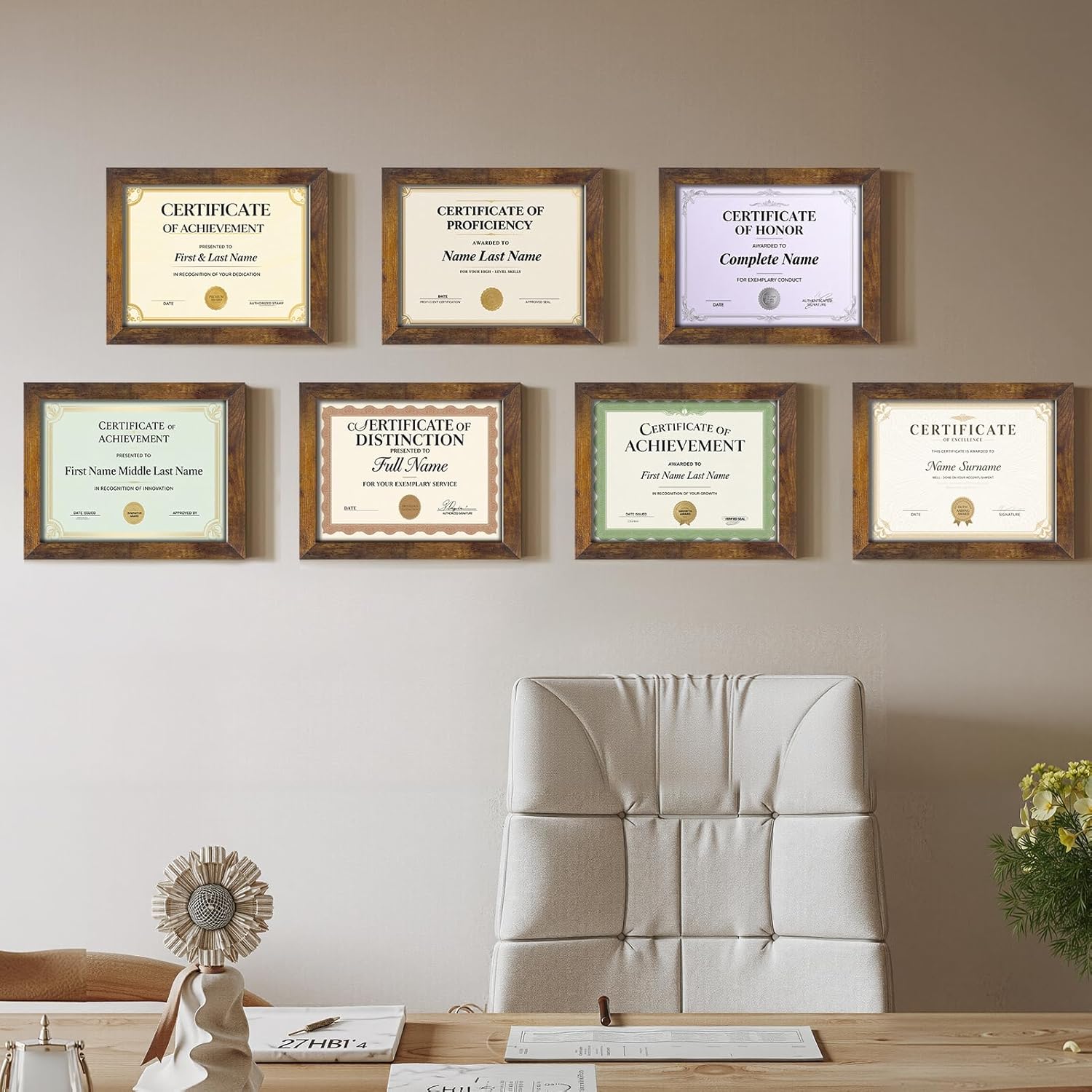 Certifications wall at Smile Bright Health Care Clinic